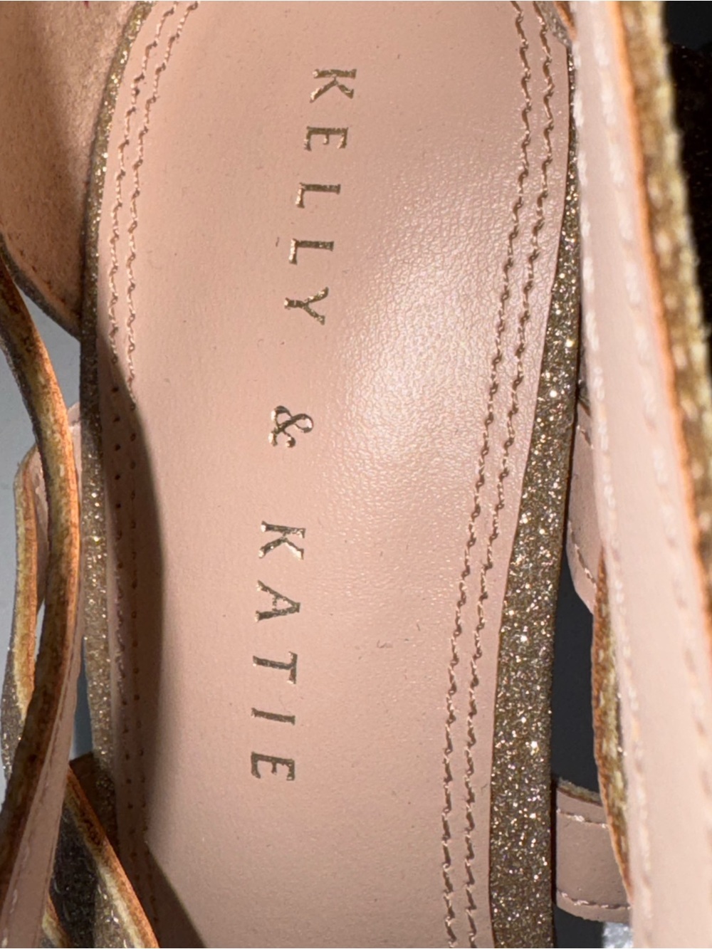 Kelly And Katie Jazelle Strappy Gold Glitter Open Toe High Heel 8.5 New No Box - Picture 9 of 13